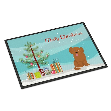Carolines Treasures 24 x 36 in. Shih Poo No.3 Christmas Tree Indoor or Outdoor Mat CK3891JMAT